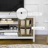 HOMCOM TV Stand for TVs up to 55 Inches, TV Cabinet with Adjustable Shelves and Cable Holes, TV Bench for Living Room, White