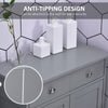 kleankin Bathroom Storage Cabinet, Floor Cabinet with 2 Doors, 2 Drawers, Adjustable Shelf for Washroom, Grey