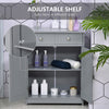 kleankin Bathroom Storage Cabinet, Floor Cabinet with 2 Doors, 2 Drawers, Adjustable Shelf for Washroom, Grey