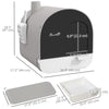 PawHut Large Cat Litter Box with Lid, Enclosed Kitty Litter Box with Slide-out Tray, Scoop, Filter, Light Grey