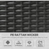 Outsunny Patio Daybed, Outdoor Wicker Double Daybed, PE Rattan Sun Lounger for 2-Person with Cushions, and Foldable Awning, for Garden, Balcony, Poolside, Green