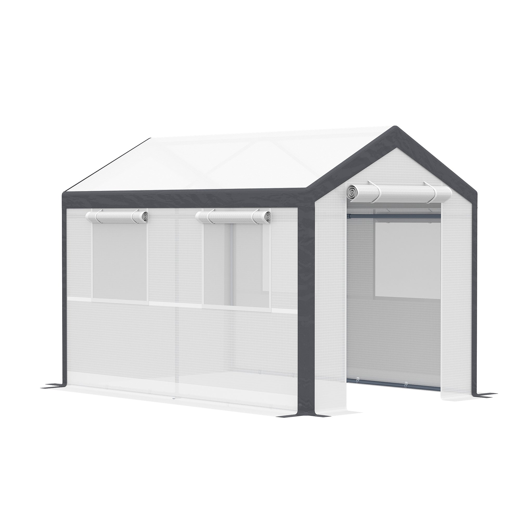 Outsunny 6.6' x 10' x 7' Heavy Duty Walk-In Greenhouse Vegetable Seed Growth Tent Outdoor Plant Growing Tunnel Warm House Flower Shed Backyard, White