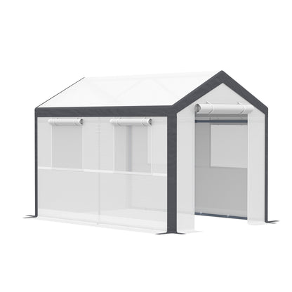 Outsunny 6.6' x 10' x 7' Heavy Duty Walk-In Greenhouse Vegetable Seed Growth Tent Outdoor Plant Growing Tunnel Warm House Flower Shed Backyard, White