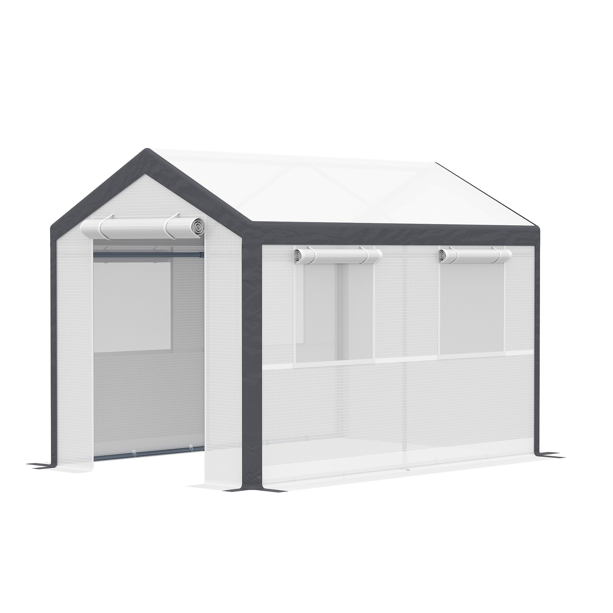 Outsunny 6.6' x 10' x 7' Heavy Duty Walk-In Greenhouse Vegetable Seed Growth Tent Outdoor Plant Growing Tunnel Warm House Flower Shed Backyard, White