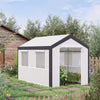 Outsunny 6.6' x 10' x 7' Heavy Duty Walk-In Greenhouse Vegetable Seed Growth Tent Outdoor Plant Growing Tunnel Warm House Flower Shed Backyard, White