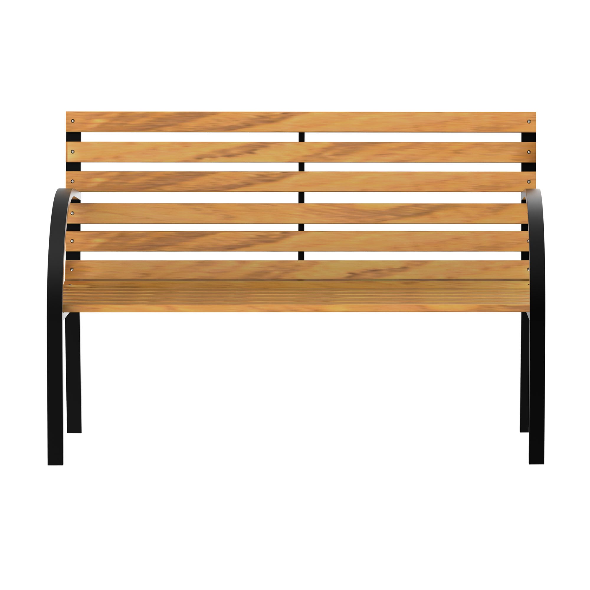 Outsunny 48"L Garden Bench Outdoor Patio 2-Person Wooden Seat Chair Park Loveseat  Yard Furniture w/ Steel Frame