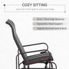Outsunny Patio Glider with Breathable Mesh Fabric, Outdoor Glider Chair, Garden Rocking Gliding Seat for Patio, Yard, Porch, Brown
