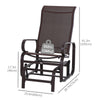 Outsunny Patio Glider with Breathable Mesh Fabric, Outdoor Glider Chair, Garden Rocking Gliding Seat for Patio, Yard, Porch, Brown