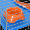 PawHut 35" Small Animal Cage, Rolling Bunny Cage, Guinea Pig Cage with Food Dish, Water Bottle, Hay Feeder, Platform, Ramp for Ferret Chinchilla, Black