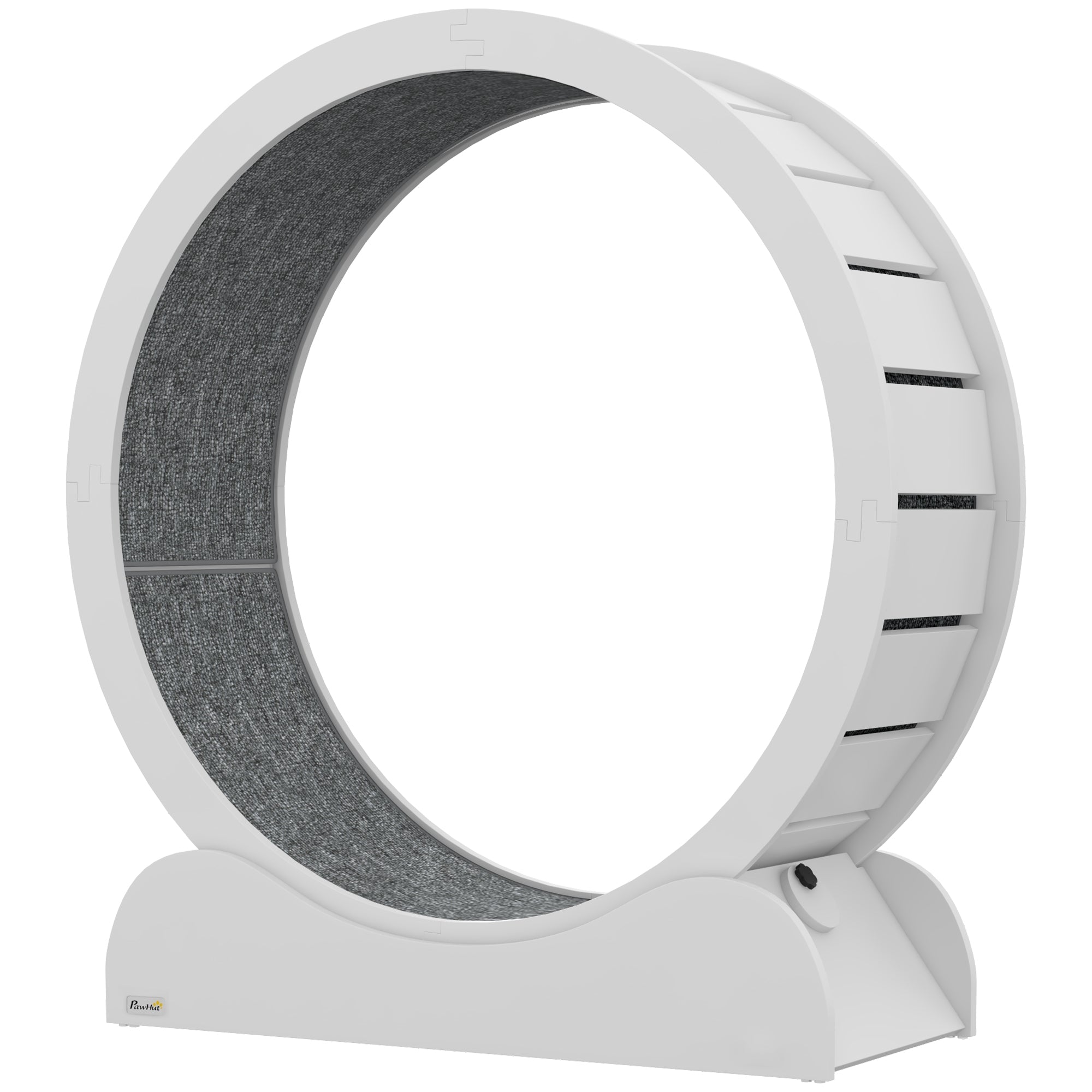 PawHut Cat Treadmill, Cat Exercise Wheel, 39.4 inch Cat Running Wheel with Brake, Carpeted Runway, for Exercise - White