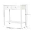 HOMCOM Console Table, Modern Entryway Table with Storage Drawers, Bottom Shelf and Wooden Legs, 31.5" Sofa Side Desk for Living Room, White