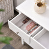 HOMCOM Console Table, Modern Entryway Table with Storage Drawers, Bottom Shelf and Wooden Legs, 31.5" Sofa Side Desk for Living Room, White