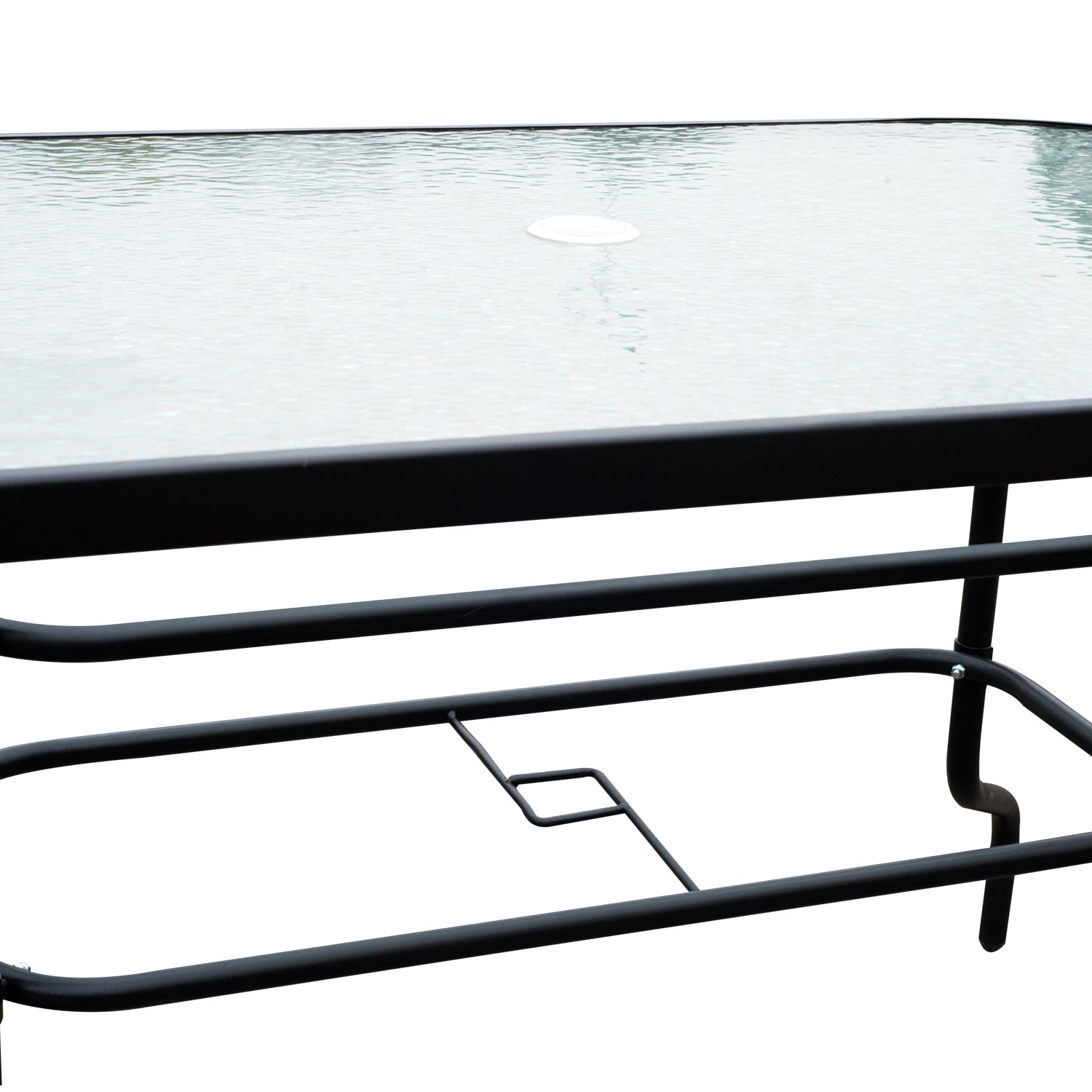 Outsunny 8 Pieces Folding Patio Dining Set, Outdoor Table and Chairs for 6, 47" Rectangle Dining Table Set with 6 Mesh Folding Chairs, 7' Patio Umbrella with Crank, Beige