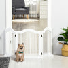 PawHut Freestanding Pet Gate for Dogs 24" Tall Foldable Dog Gates Indoor Wooden Barrier 3 Panels with 2 Support Feet, for Doorway Stairs, White