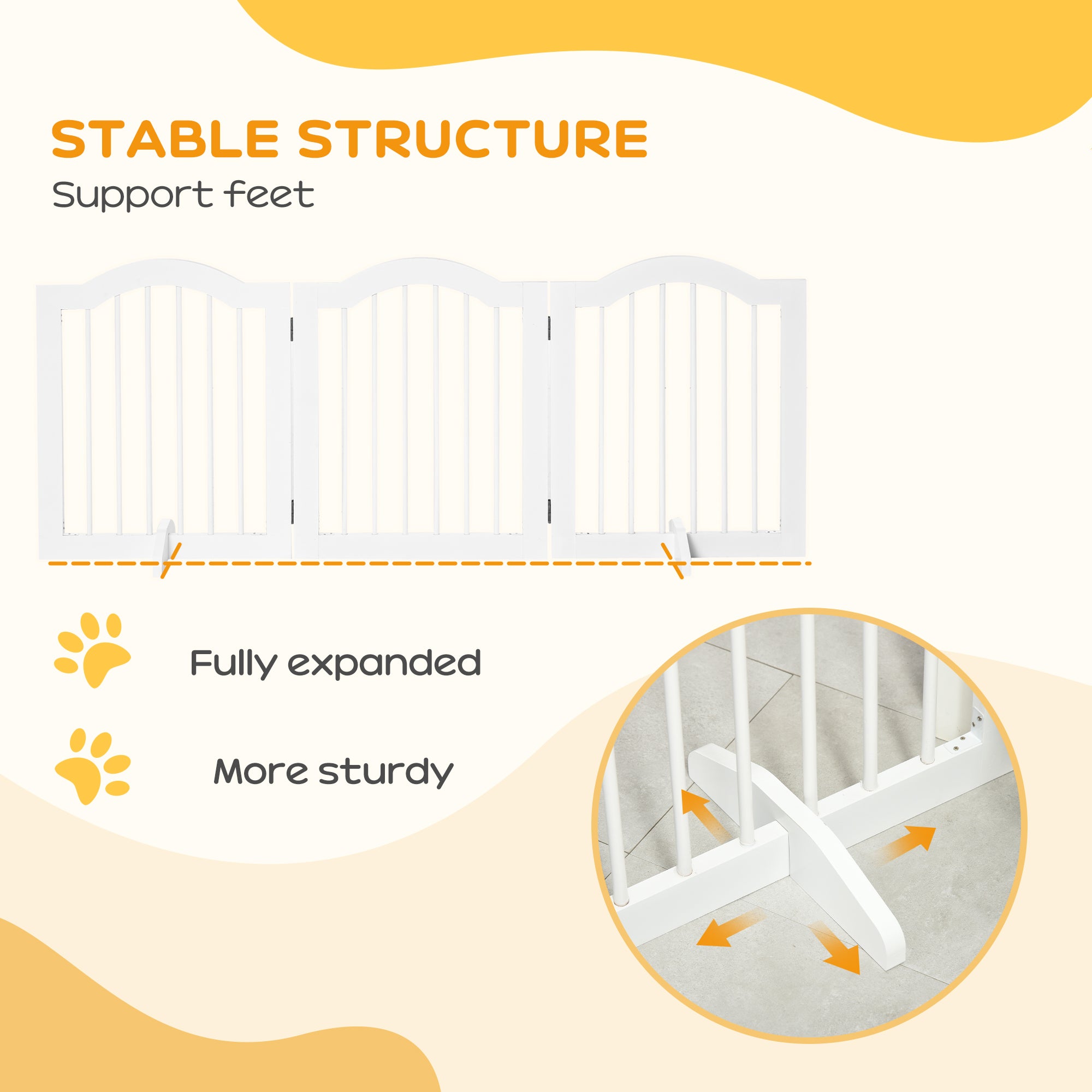 PawHut Freestanding Pet Gate for Dogs 24