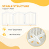 PawHut Freestanding Pet Gate for Dogs 24" Tall Foldable Dog Gates Indoor Wooden Barrier 3 Panels with 2 Support Feet, for Doorway Stairs, White