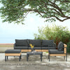 Outsunny 6 PCs PE Rattan Patio Furniture with Sofa, Armchairs, Stool, Metal Coffee Table, Outdoor Wicker Conversation Sofa Set with Cushions, for Poolside, Backyard, Yellow