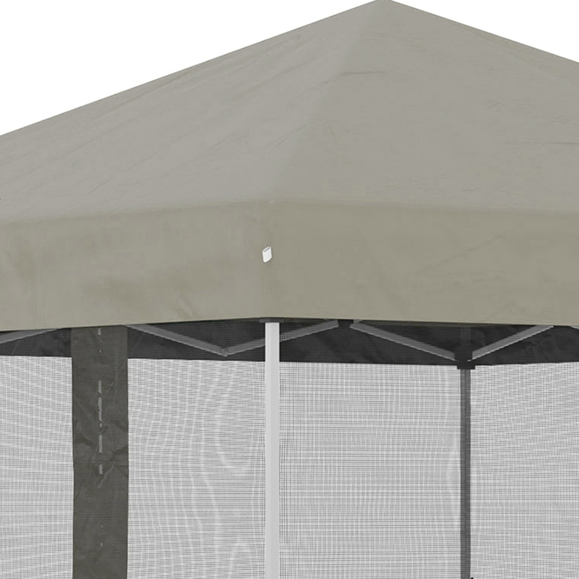 Outsunny 10' x 10' Pop-Up Canopy Tent Outdoor Party Tent with Mesh Sidewalls, 3-Level Adjustable Height, Roller Bag, Beige