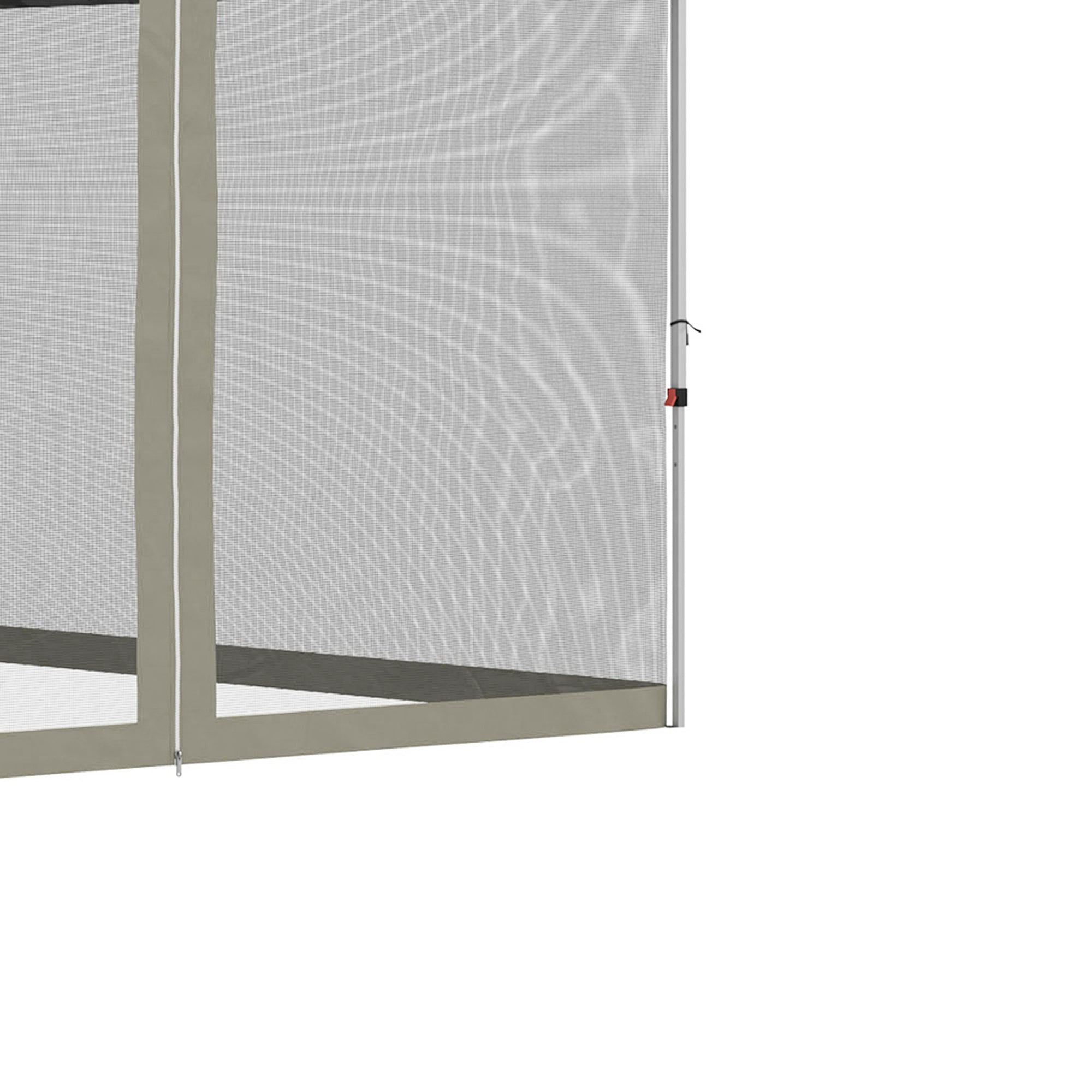 Outsunny 10' x 10' Pop-Up Canopy Tent Outdoor Party Tent with Mesh Sidewalls, 3-Level Adjustable Height, Roller Bag, Beige