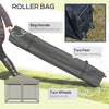 Outsunny 10' x 10' Pop-Up Canopy Tent Outdoor Party Tent with Mesh Sidewalls, 3-Level Adjustable Height, Roller Bag, Beige