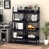 HOMCOM Set of 2, 4 Tier Ladder Shelf Bookcase, Multi-Use Display Rack, Storage Shelving Unit Display Stand, Flower Plant Stand, Home Office Furniture, Black