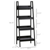 HOMCOM Set of 2, 4 Tier Ladder Shelf Bookcase, Multi-Use Display Rack, Storage Shelving Unit Display Stand, Flower Plant Stand, Home Office Furniture, Black