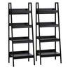 HOMCOM Set of 2, 4 Tier Ladder Shelf Bookcase, Multi-Use Display Rack, Storage Shelving Unit Display Stand, Flower Plant Stand, Home Office Furniture, Black