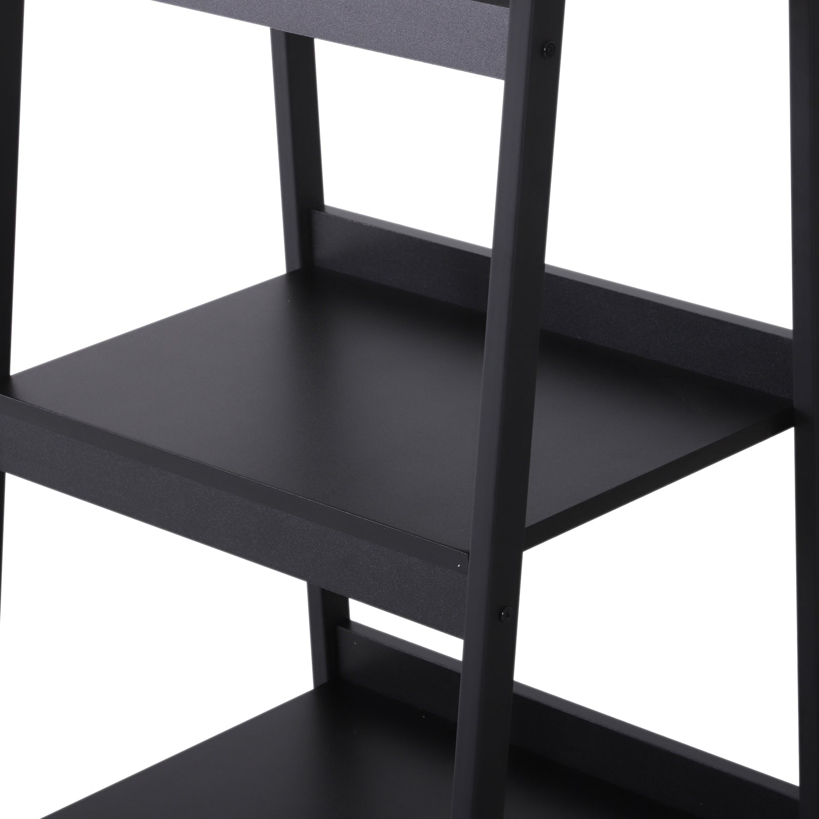 HOMCOM Set of 2, 4 Tier Ladder Shelf Bookcase, Multi-Use Display Rack, Storage Shelving Unit Display Stand, Flower Plant Stand, Home Office Furniture, Black