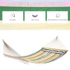 Outsunny 83" Patio Double Hammock, Wide Outdoor Hammock Bed Striped Fits 2 People Sunbed Camping hang Sleep w/ Pillow, Red Stripe