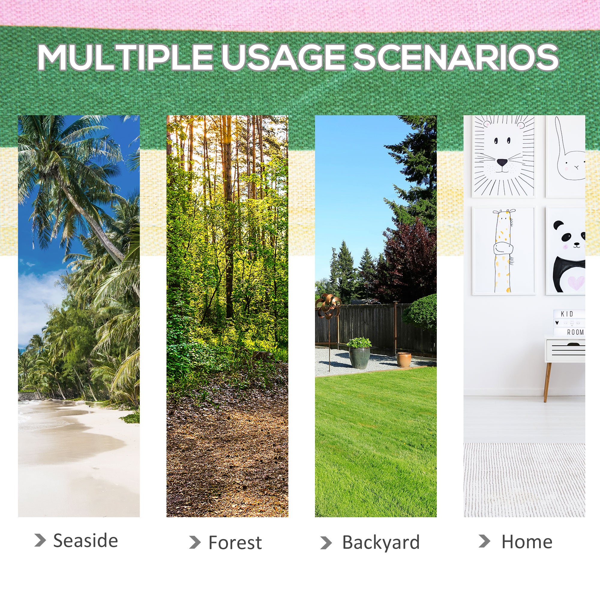 Outsunny 83" Patio Double Hammock, Wide Outdoor Hammock Bed Striped Fits 2 People Sunbed Camping hang Sleep w/ Pillow, Red Stripe