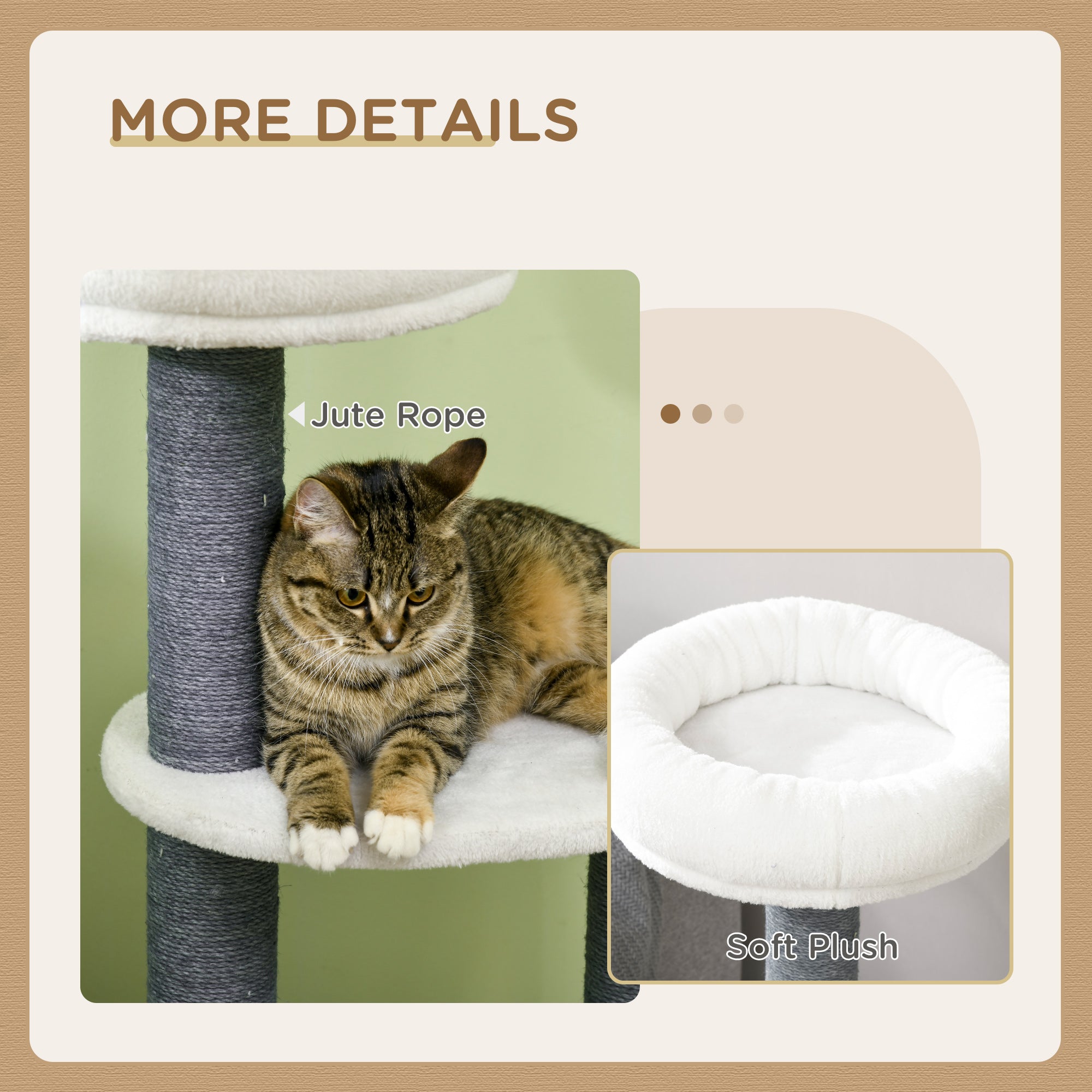 PawHut 39" Cat Tree for Indoor, Cat Tower with Scratching Posts, Condo, Top Perch, Platforms, Multi-level Kitten Activity Centre, White