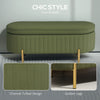 HOMCOM Upholstered Bedroom Bench, Channel Tufted Storage Bench, Bench Seat with Thick Padding and Metal Legs, Ottoman Bench for Bedroom Living Room, Hallway, Dark Green