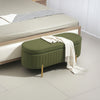 HOMCOM Upholstered Bedroom Bench, Channel Tufted Storage Bench, Bench Seat with Thick Padding and Metal Legs, Ottoman Bench for Bedroom Living Room, Hallway, Dark Green