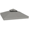Outsunny 10' x 10' Gazebo Replacement Canopy Cover, 2-Tier Outdoor Gazebo Roof Replacement with Drain Holes, Water Resistant PVC Coating, 370g/㎡, UPF30+, TOP COVER ONLY, Grey