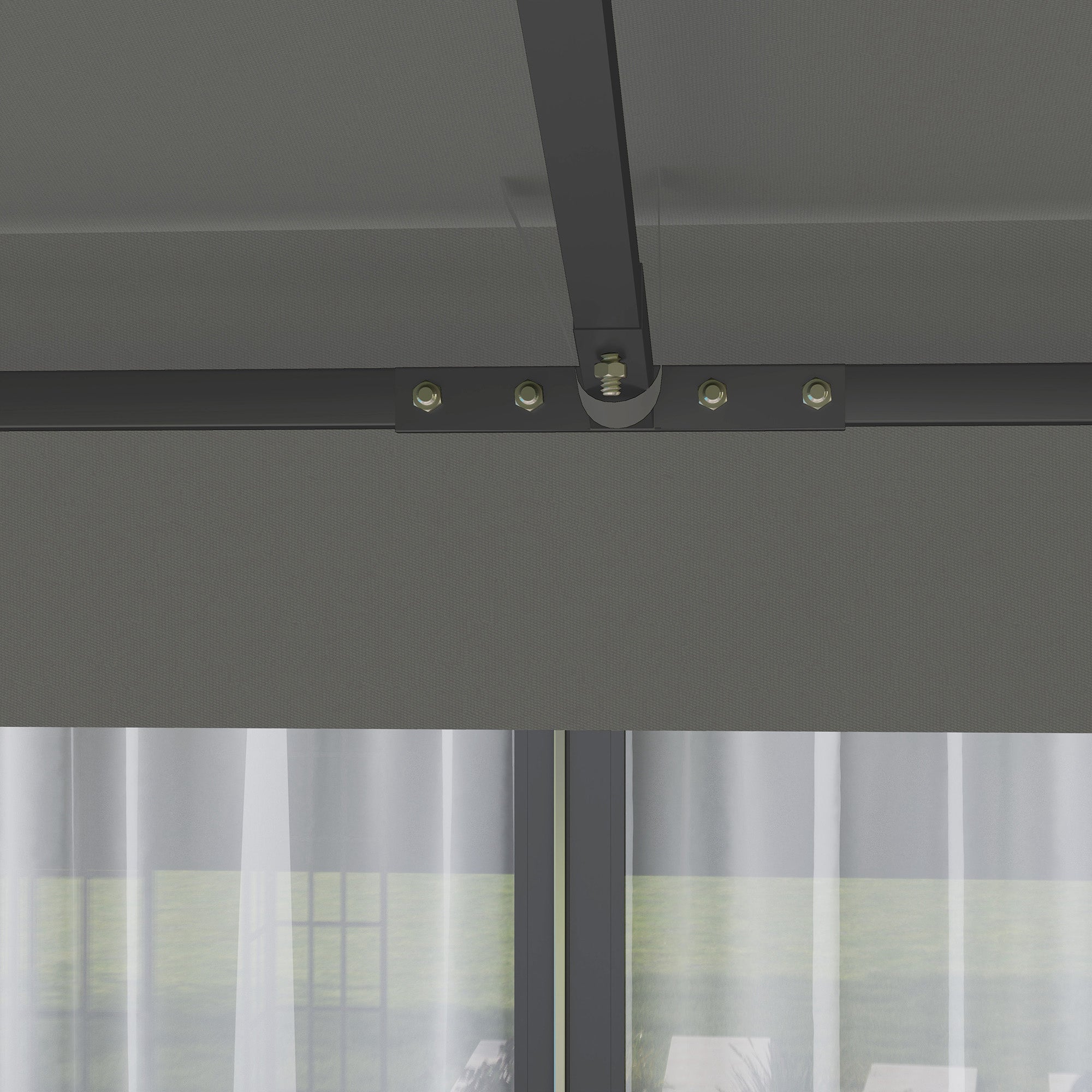 Outsunny 10' x 10' Gazebo Replacement Canopy Cover, 2-Tier Outdoor Gazebo Roof Replacement with Drain Holes, Water Resistant PVC Coating, 370g/㎡, UPF30+, TOP COVER ONLY, Grey