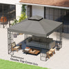 Outsunny 10' x 10' Gazebo Replacement Canopy Cover, 2-Tier Outdoor Gazebo Roof Replacement with Drain Holes, Water Resistant PVC Coating, 370g/㎡, UPF30+, TOP COVER ONLY, Grey