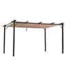 Outsunny 10' x 13' Aluminium Outdoor Pergola Gazebo Backyard Canopy Cover Square Sunshade Garden Grape Trellis Brown