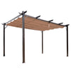 Outsunny 10' x 13' Aluminium Outdoor Pergola Gazebo Backyard Canopy Cover Square Sunshade Garden Grape Trellis Brown