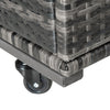 Outsunny Rolling Pool Storage Rattan Patio Furniture Outdoor Storage Wicker Organizer for Floats, Pool Noodles, Paddles, Balls, Towels, Accessories for Garden Lawn, Grey