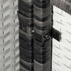 Outsunny Rolling Pool Storage Rattan Patio Furniture Outdoor Storage Wicker Organizer for Floats, Pool Noodles, Paddles, Balls, Towels, Accessories for Garden Lawn, Grey