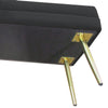 HOMCOM Storage Bench, Velvet-feel Upholstered End of Bed Bench with Gold Tone Legs, Bench with Storage for Living Room, Entryway, Bedroom, Black
