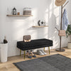 HOMCOM Storage Bench, Velvet-feel Upholstered End of Bed Bench with Gold Tone Legs, Bench with Storage for Living Room, Entryway, Bedroom, Black