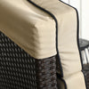 Outsunny Outdoor Recliner Chair with Cushion, PE Wicker Reclining Patio Lounge Chair with Adjustable Footrest, Armrests, Side Tray, for Balcony, Porch, Khaki
