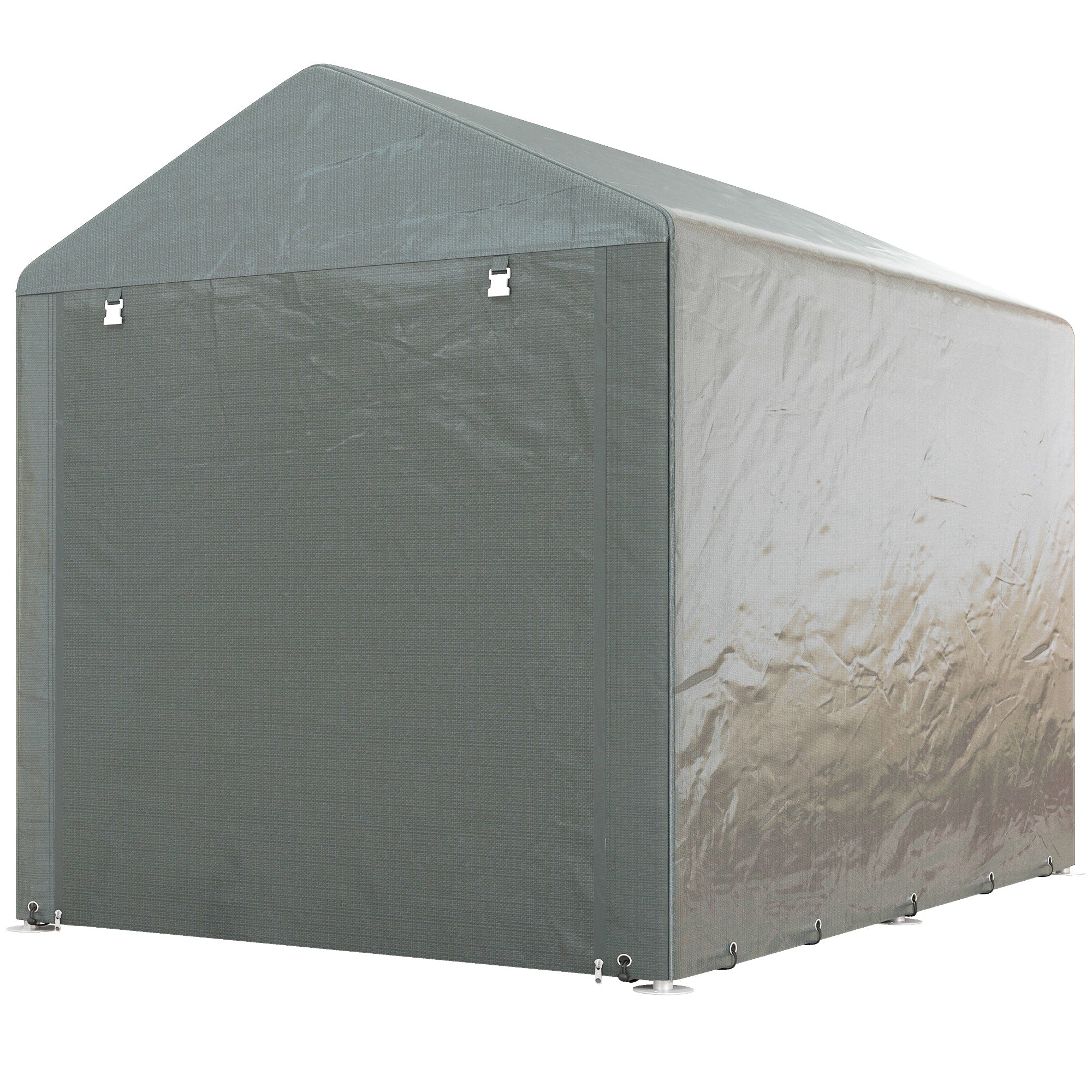 Outsunny Bike Storage Tent, Portable Bicycle Shed with Galvanized Steel Frame and Large Door, Waterproof Outdoor Storage Shed for Motorbike, Garden Tools, Bike Storage, Light Grey